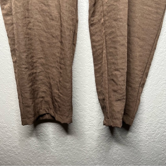 Suzy D London Womens Trouser Pants Front Tie Brown Large European Crop Ankle - Picture 4 of 9